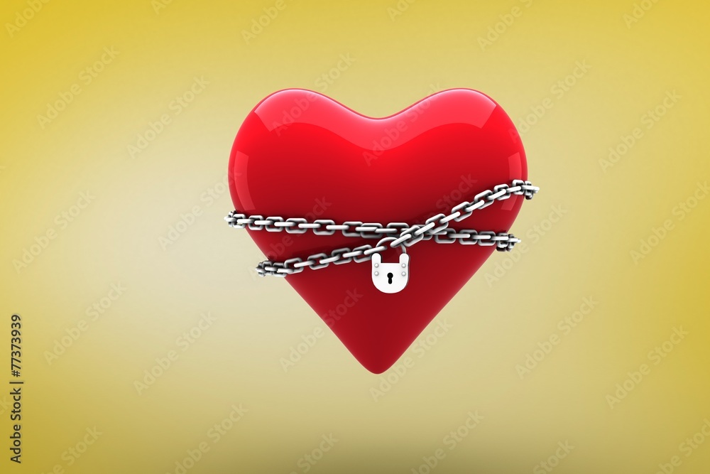 Poster composite image of locked heart