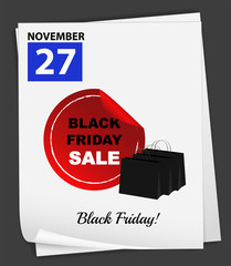 A calender showing the 27th of November