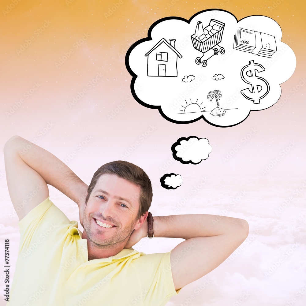Poster composite image of casual man smiling