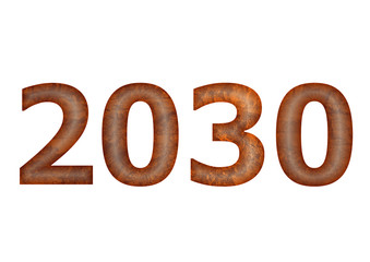 kahve renkli 2030 yazısı