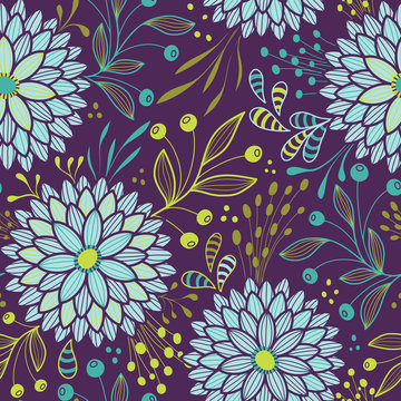 Fototapeta Seamless floral pattern