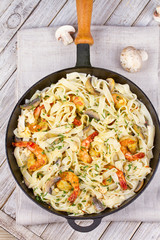 Creamy Shrimp and Mushroom Pasta
