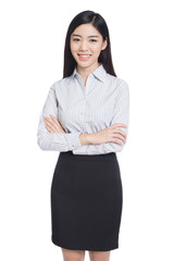 business woman portrait . crossed arms .
