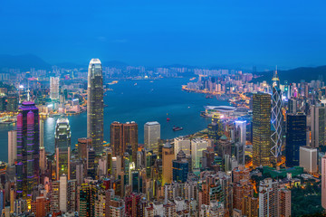 Fototapeta premium Nowoczesne miasto, Hongkong, Chiny.
