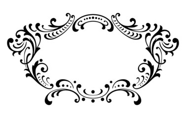 Vintage baroque frame scroll ornament vector