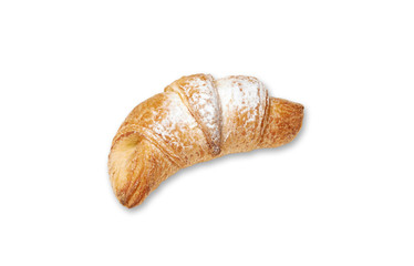 rich roll with powdered sugar on a white background
