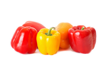 Colored paprika (pepper) isolated on a white background