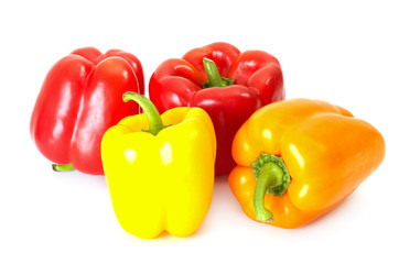 Colored paprika (pepper) isolated on a white background