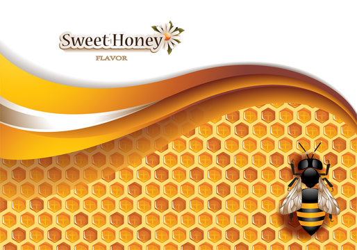 Honey Background With Working Bee