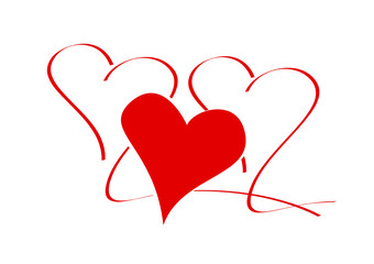 drei herzen - rot