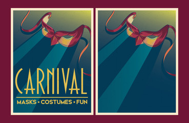 Set of vector Carnival party posters.