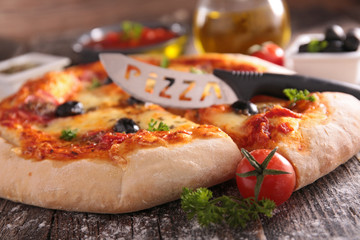 pizza and ingredient