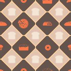 Seamless background with bakery