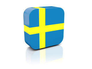 Square icon with flag of sweden