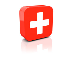 Square icon with flag of switzerland