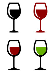 glossy wine glasses set