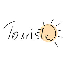 Touristic business symbol with sun