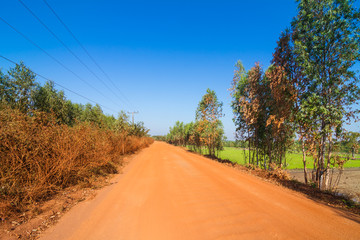 Dirt road in rural of Thailand