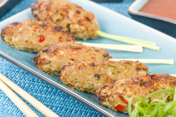 Nem Nuong Xa - Vietnamese pork sausages on lemongrass skewers