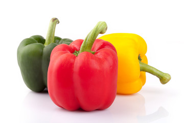bell peppers or capsicum isolated on white background
