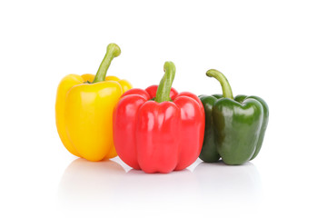 bell peppers or capsicum isolated on white background