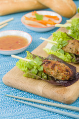 Nem Nuong Xa - Vietnamese pork sausages on lemongrass skewers