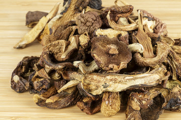 Wild and dried mushrooms
