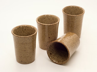 Stoneware cups set