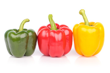 bell peppers or capsicum isolated on white background