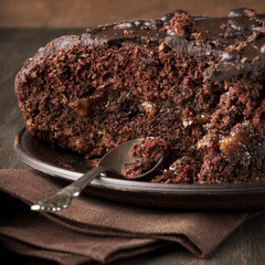 Chocolate cake close-up