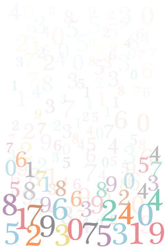 An abstract background with random colorful numbers