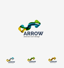 Clean moden wave design arrow logo