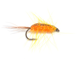 fly for fishing on white background