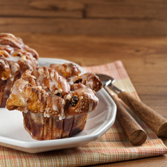 Cinnamon Raisin Muffins - Cobblestone. Selective focus.