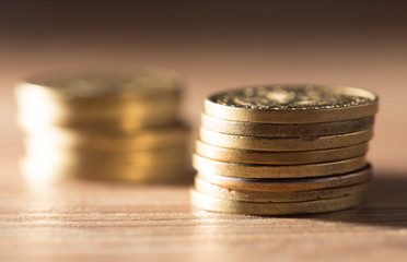coins macro close up