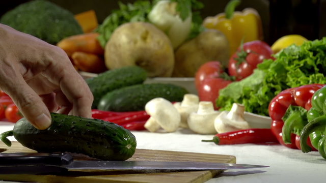 Knife Sliced Cucumber