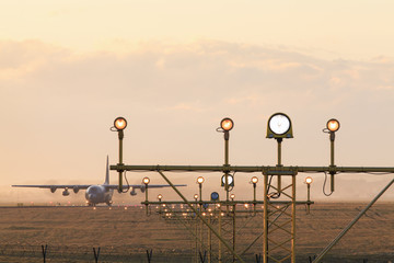 Navigation lights at the airport