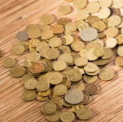 coins on the table as a background