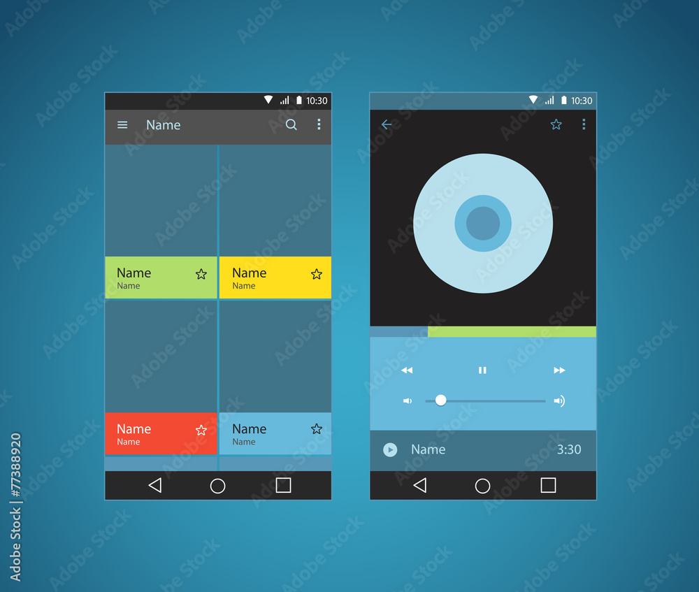 Poster modern smartphone player interface template