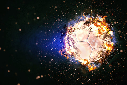 Soccer Ball Burning in Flames