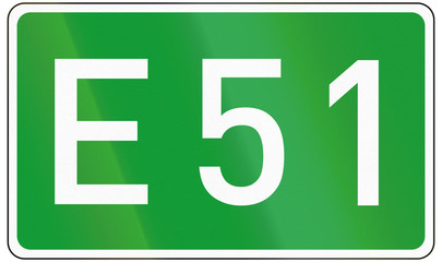 European road number sign for E51