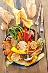 Bunte Pfannengemuese