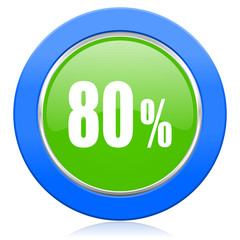 80 percent icon sale sign