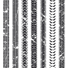 Collection tank and tractor tracks, grungy trace
