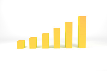 yellow colored bar diagram growth