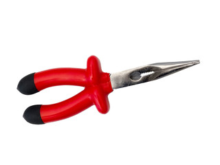 Red handled flat pliers