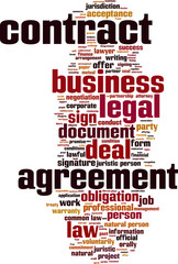Contract word cloud concept. Vector illustration