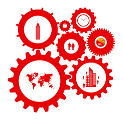 Infographic Design Template Vector With Gear Chain Isolated