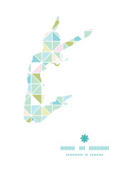Vector colorful pastel triangle texture jumping girl silhouette