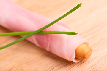 ham prosciutto - selective focus
